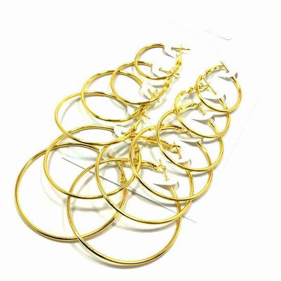 6Pairs/Set Fashion Circle Hoop Dangle Earrings Pendant for Female Daily Outfits