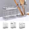Rectangular Stainless Steel Chopsticks Cage Metal Cutlery Holder Tableware Tube  Fork