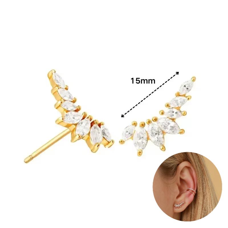 925 Silver Ear Needle White Zircon Butterfly/Water Drop Hoop Earrings Drop Earrings For Women Fashion Wedding Jewelry