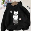 Kids Cute Cat Hoodie Cartoon Graphic Print Kawaii Pullover Sweatshirt Girls Boys Japanese Style Casual Streetwear Autumn Winter