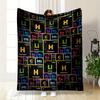 Periodic Table Elements Arranged In a Colorful, Scattered Grid Pattern. for All Seasons Blanket Lunch Break Throw Gift
