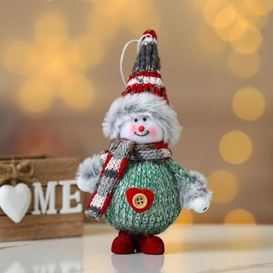 Christmas Plush Doll Hanging Ornament Mini Colorful Cloth Santa Claus Snowman Deer Foam Doll Plushies Christmas Tree Pendant Christmas Party Home