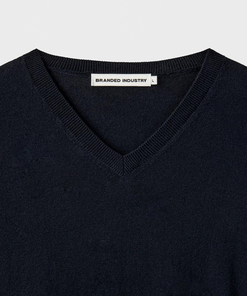 Beulaendideu [Superior] Essential Superfine V-Neck Knit [Dark Navy]