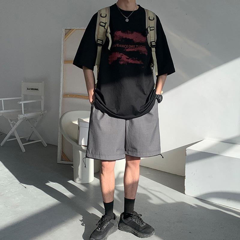 IELGY Short-sleeved T-shirt Men's Summer Trend Loose And Versatile Hong Kong Style Simple Top