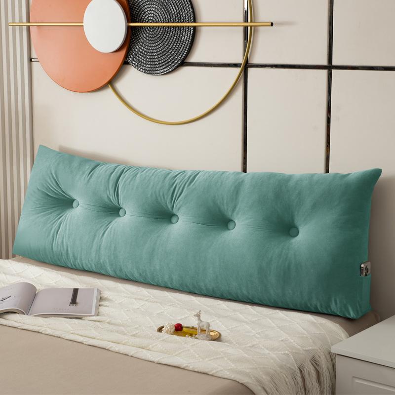 Minimalist Home Decor Bed Back Cushion, Soft Solid Color Tufted Headboard Wedge Pad With Side Pocket For Bedroom Reading Relax