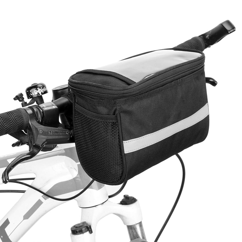 Cycling Bike Bicycle Insulated Front Bag MTB Bike Handlebar Bag Basket Pannier Cooler Bag with Reflective Strip