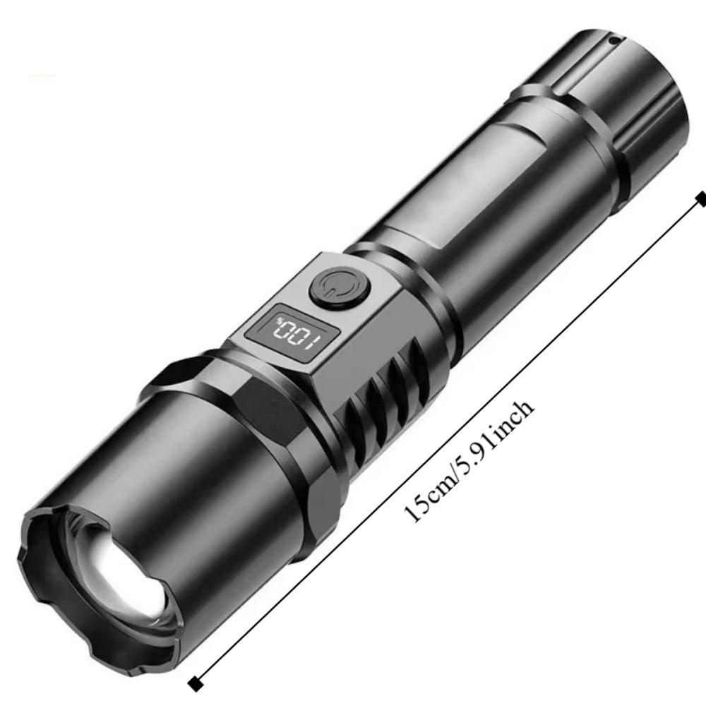 Waterproof Powerful LED Flashlight TYPE-C Charging Portable Hand Lamp Telescopic Zoom Light  Hiking