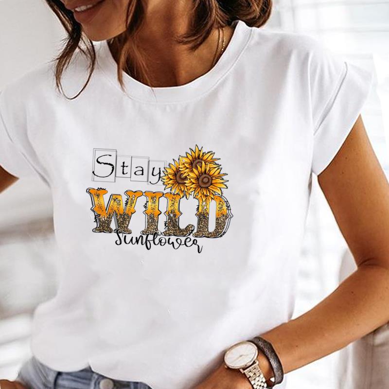 (Asiatisk storlek) Kortärmad T-shirt Topp Mode T-shirt Dam Bokstav Bi Söt Söt Kläder Casual Tryck Dam Kvinna Grafisk T-shirt