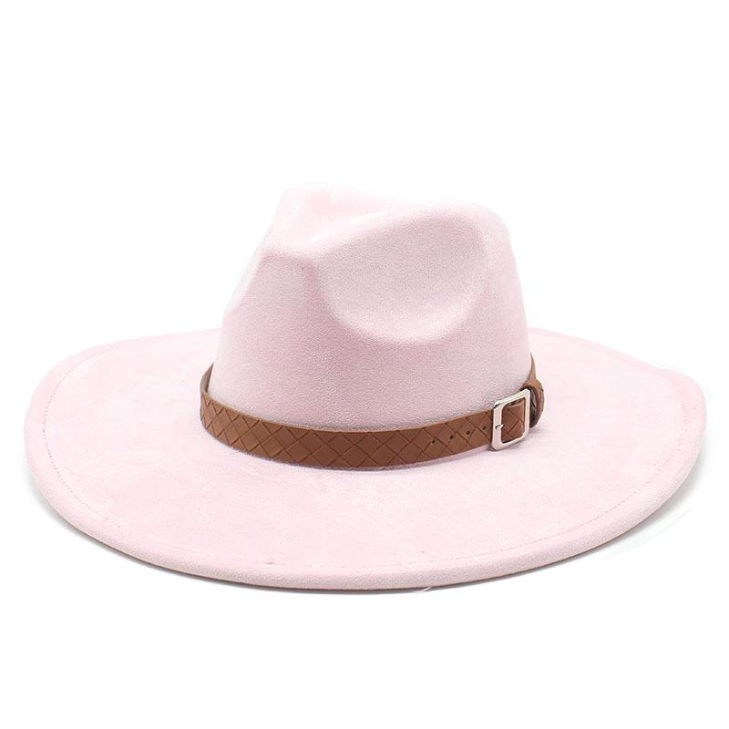 Suede Big Brim Jazz Hat Lady Gentleman Fashion Top Hat Party Banquet Coat Matching Hat