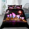 Neon City Night Duvet Cover Set Single Twin Double Queen King Cal King Size Bed Linen Set