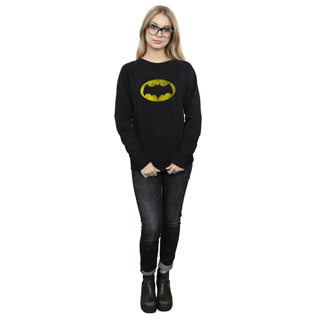 DC Comics Womens/Ladies Batman TV Series Distressed Logo Sweatshirt