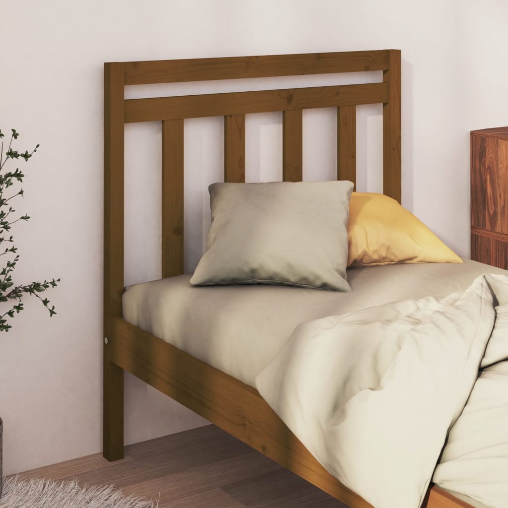 Vidaxl Bed Headboard, Brown, 106X4X100 Cm, Solid Pine Wood