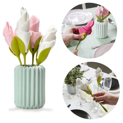 2Pcs Bloom Napkin Holder Unique Elegant Leaf Flower Shape Tissue Roll Holder for Dining Table Decoration