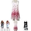 Elegant Women Summer Vintage Beach Sleeveless 3d Floral Print Boho Tank Dress