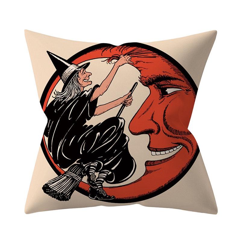 Halloween Pumpkin Cushion Cover Soft Surface Art Decor With Invisible Zipper For Home