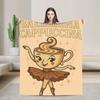 Ballerina Cappuccina Meme Italian Brainrot Blankets Fleece Portable Ultra-Soft Throw Blanket for Home Travel Bedspreads