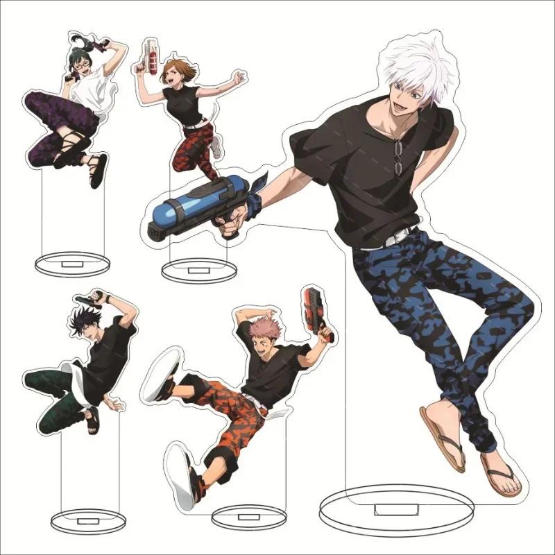 Jujutsu Kaisen 16cm Figur Acryl-Ständer Set - Gojo Yuji Megumi Nobara Toge Maki Sammler Anime Figuren mit Ständer Ideales Gi