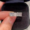 Huitan Trendy Geometric Shape Zirconia Ring Lady Fashion Luxury Wedding Band Gorgeous Finger Accessories for Engagement Party