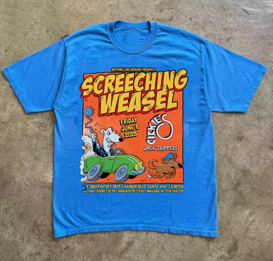 SCREECHING WEASEL Band Tour 2026 Gift For Fan S to 5XL Blue T-shirt