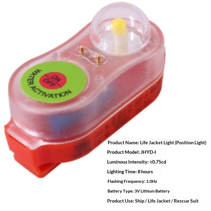 Led Seawater Activated Life Jacket Light Self Lighting Safety Vest Accessory Waterproof Plastic For Adult Survival Gear