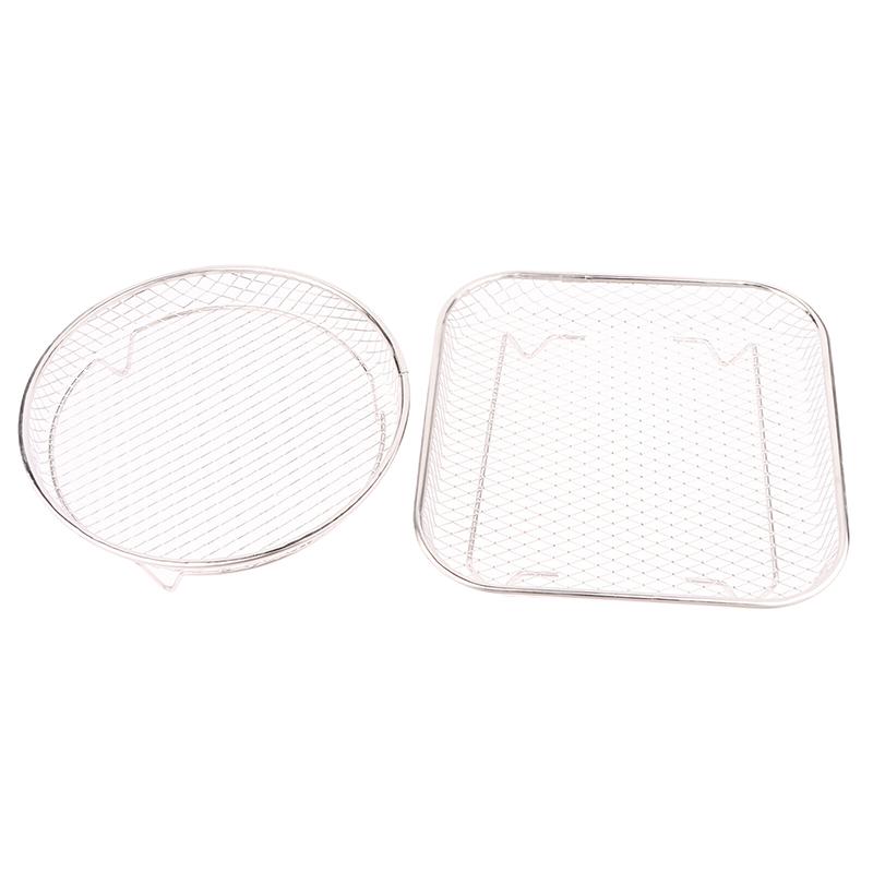 1Pc Air Fryer Rack Stackable Grilling Rack Stainless Steel Grill Basket Non-Stick Airfryer Tray Wire Rack Basket Kitchen Gadgets
