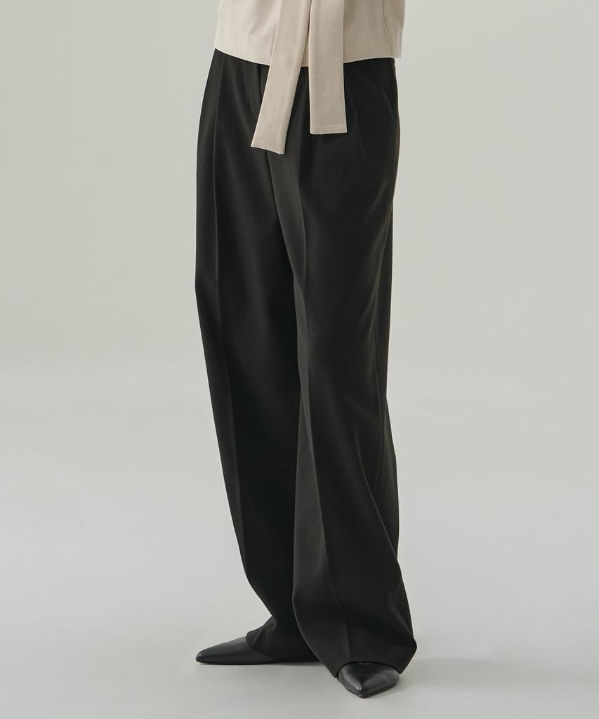 Deuloupisumeon Tosti Brushed Double-Pleat Wide Slacks [Ivory]