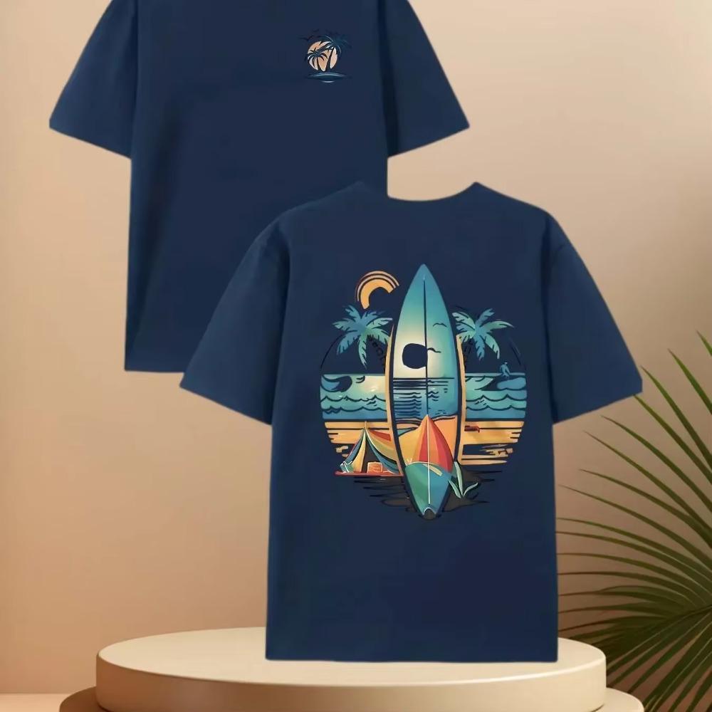 Men's Summer 100 Cotton Fashionable Casual Loose Solid Color Multi-color Optional Sports Round Neck Short Sleeved T-shirt Top