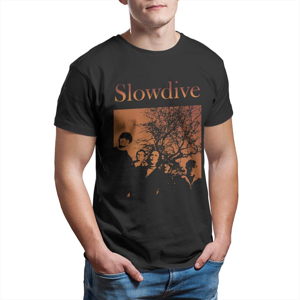 Men's Slowdive Tour 90s T Shirt Cotton Tops Casual Short Sleeve O Neck Tee Shirt Classic T-Shirts