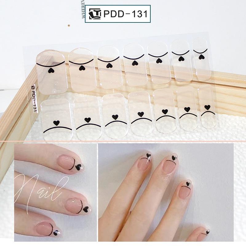 60 Styles DIY Semi Cured Gel Nail Stickers Long-Lasting Solid Color Fresh Flowers In Spring Nail Strips Patch Slider Full Cover Decal