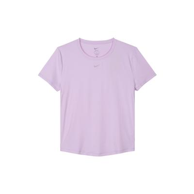 One Classic Casual Solid Color Crew Neck Short Sleeve T-Shirt Women Tops Purple FN2799-512