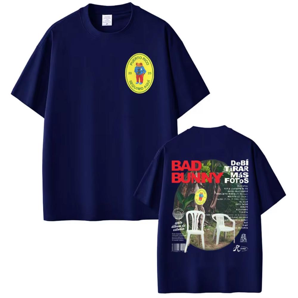 Rapper Bad Bunny Album Cover T-shirts Debi Tirar Mas Fotos DTMF Tour T Shirts Men Women Fashion T-shirts Streetwear