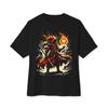 Fire Mage Wizard T-Shirt Fantasy Graphic Black Unisex Boxy Tee