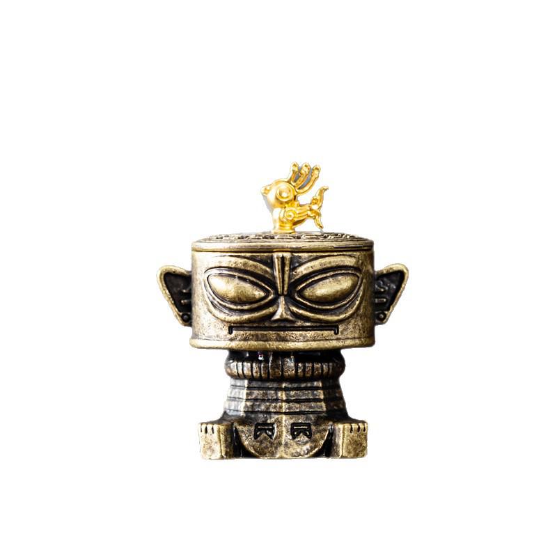 Sanxingdui Alloy Incense Burner - Goose Pear Tent Design for Indoor Zen and Tea Ceremony Decor