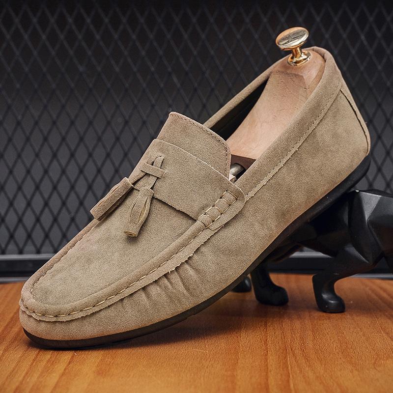 Fashion Men Loafers Shoes Suede Moccasins Summer Autumn Tassels Boat Footwear Man Brand Slip Flats Designer Men's Leather Casual Shoes