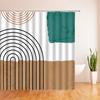 Abstract Art Geometric Shower Curtain Hook Simple Line Color Block Polyester Fabric Modern Bath Curtain for Bathroom Home Decor