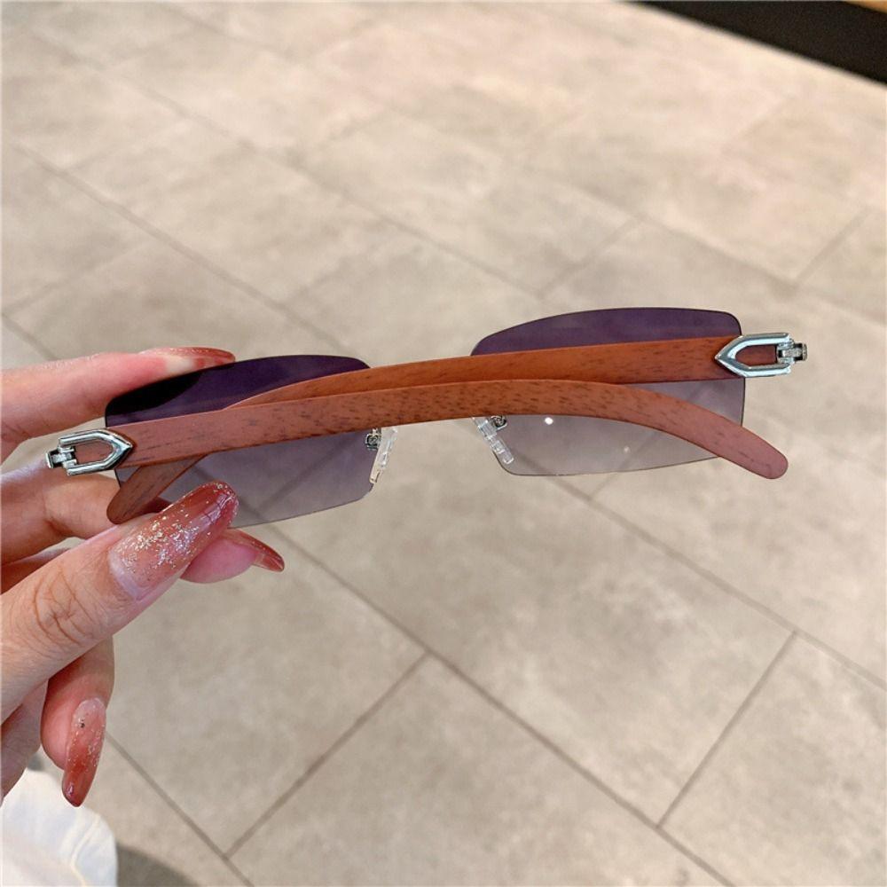 Gradient Punk Sunglasses UV400 Frameless Eyewear Vintage Driving Shades for Women & Men