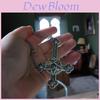 Gothic Punk Inverted Cross And Star Necklace With Zinc Alloy Geometric Pendant For Women