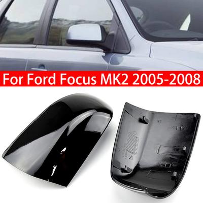 For Ford Focus MK2 2005-2008 Replacement Car Rearview Side Mirror Cover Wing Cap Exterior Door Frame Housing Case Trim Carbon