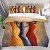African Woman Bedding Set Vintage Africa Country Duvet Cover Set Single/Twin/Queen/king Size Boho Style Exotic Nation