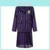 Wednesday Addams Costume For Girls With Polyester Fabric Halloween Cosplay Role Play