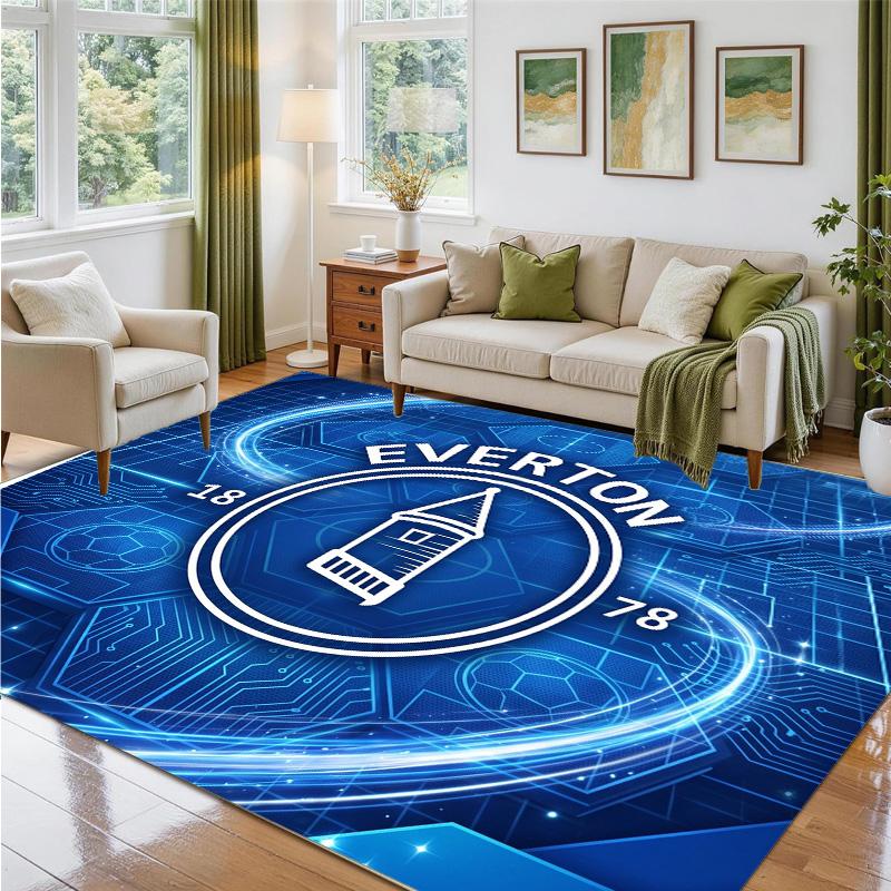 Covor din Catifea Cristal cu Design Fotbalistic Everton Covoraș Decorativ Moale pentru Dormitor Intrare