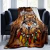 1PC Custom Name Wolf Spirit Dreamcatcher Outdooor Flannel Blankets Throw Blanket All-Season Throw Gift Bedspread for Couch, Bed, Camping Holiday Birth