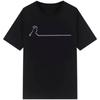 La Linea The Line Osvaldo Cavandoli TV Print Ladies T-shirt Casual Basics O-collar Black Shirt Short Sleeve Ladies T-shirts