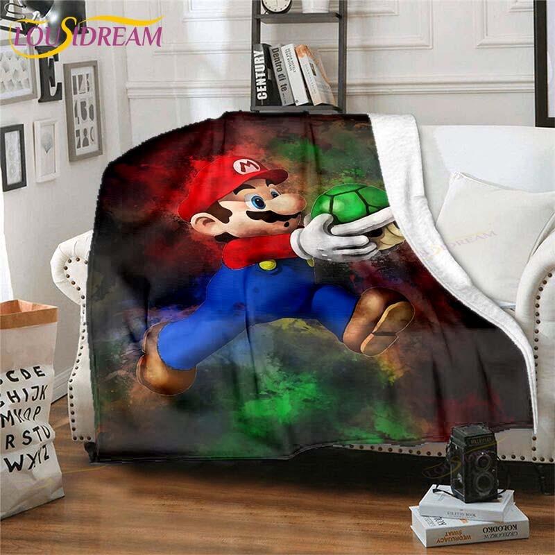 Mario Bros Blanket High Quality Flannel Warm Soft Plush On The Sofa Bed Blanket Suitable for Air Conditioning Blanket