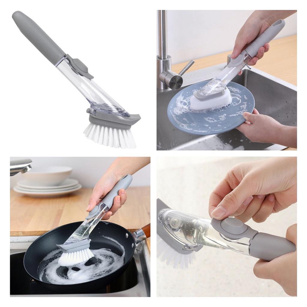 Cepillo para Olla con Dispensador Automático de Líquido Para Limpieza Fácil
