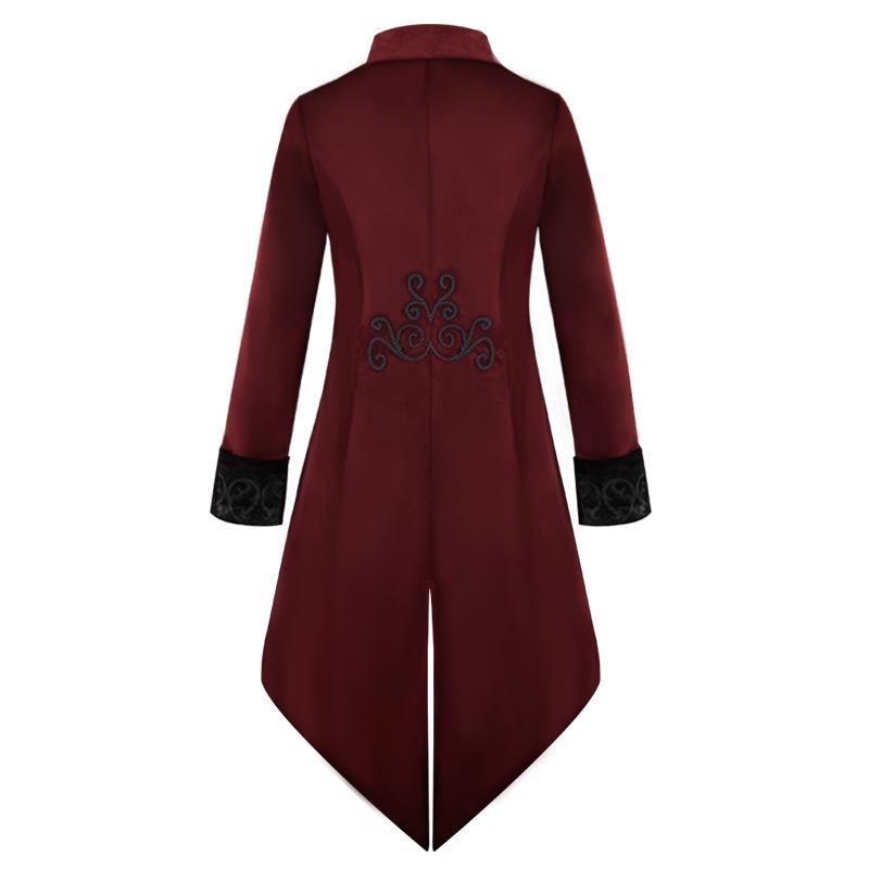 Halloween New Medieval Retro Clothing Mid-Length Punk Men's Coat Formal Wedding Jacket Prom Costume
