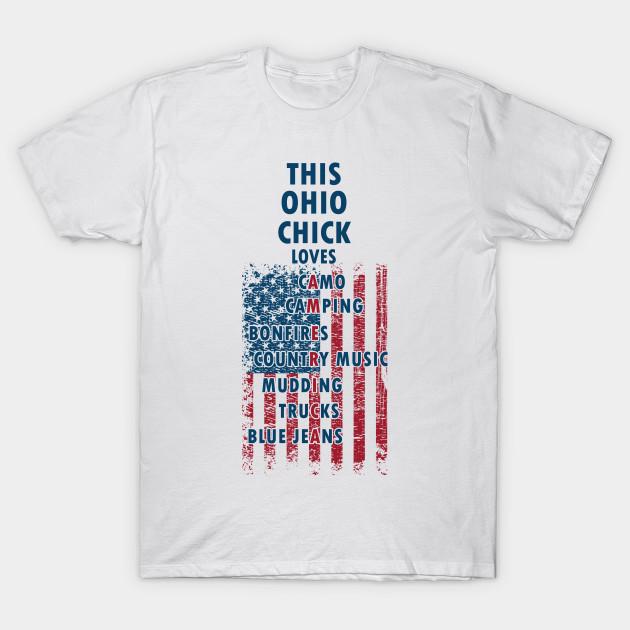 T Shirt Women Ohio Chick Funny Usa Country Girls Pride Gift Harajuku Print Kawaii Tshirt Summer Short Sleeve Female T-Shirt Top Tee