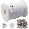 Alambre para mecha de vela blanco, 61 m, 12,5 mm de diámetro, base de 2,6 mm, rollo de mecha de vela de aleación de aluminio y algodón