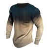 Langärmliges T-Shirt mit Rundhalsausschnitt, Frühling/Herbst, Farbblock, gestreift, Retro, 3D-gedrucktes T-Shirt-Muster für den Außenbereich, Alltag, Urlaub