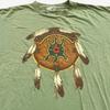 Vintage 90s GREEN TURTLE SHIELD CHEYENNE NATIVE AMERICAN T-Shirt XL Soft
